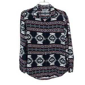 Chico's Button Up Shirt Southwestern Black White Red Chico's Size 3 (US XL/16)